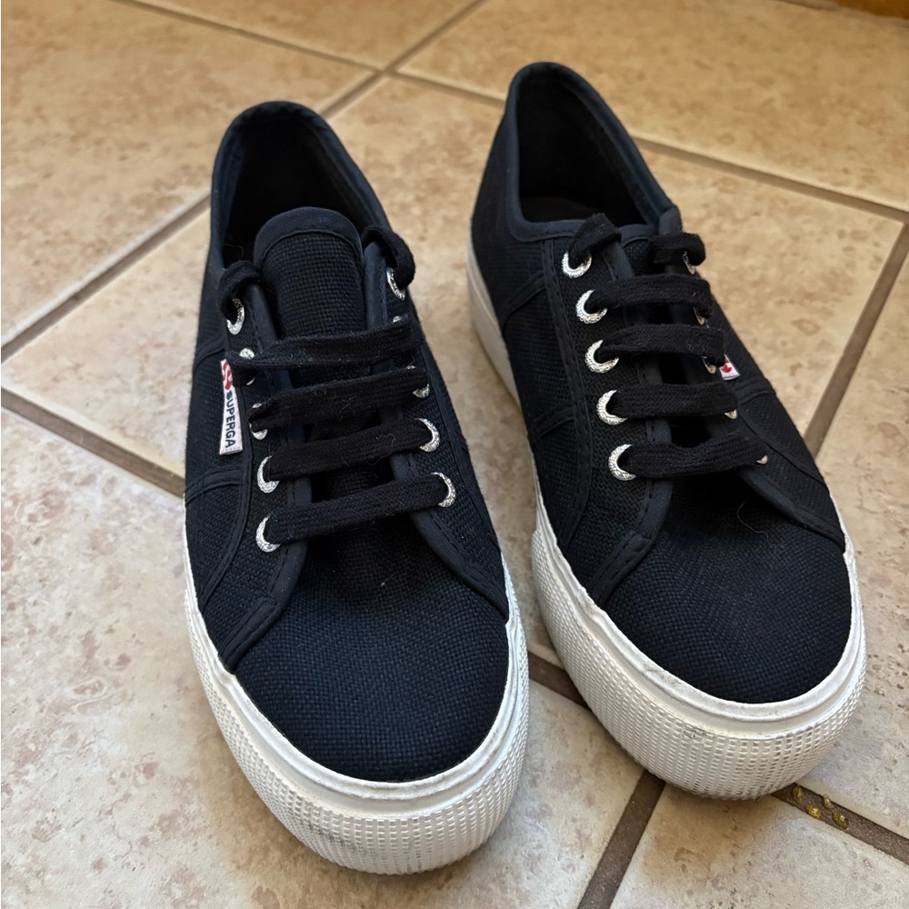Superga Platform Sneakers Black Size 37.5, US size 7